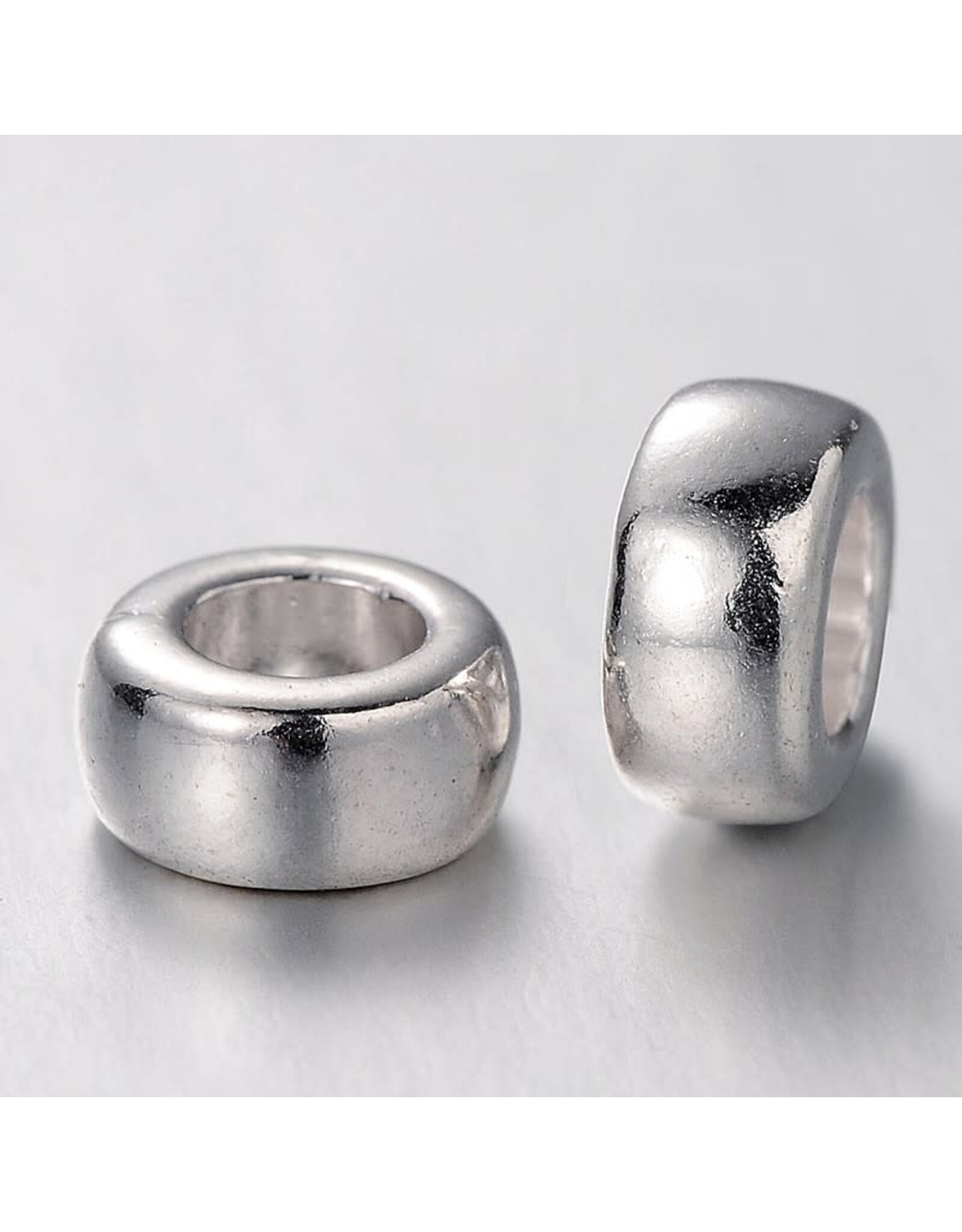 Rondelle Spacer Bead Silver  7x4mm  x50  NF