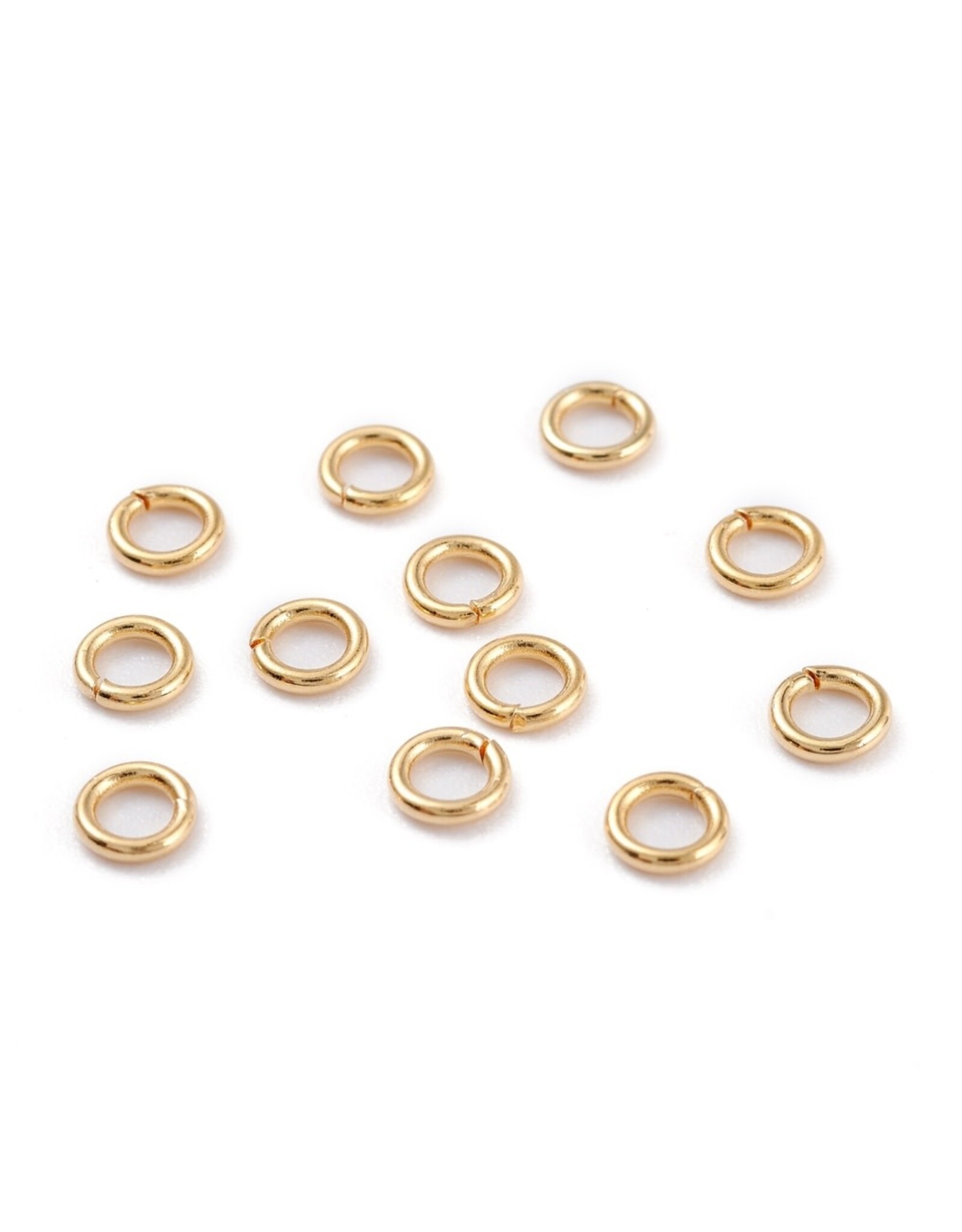 Jump Ring 4mm Stainless Steel 18k Gold Plated 21g  x50  NF