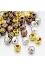 Round Fluted Spacer Bead  5mm  x100  Assorted Colours