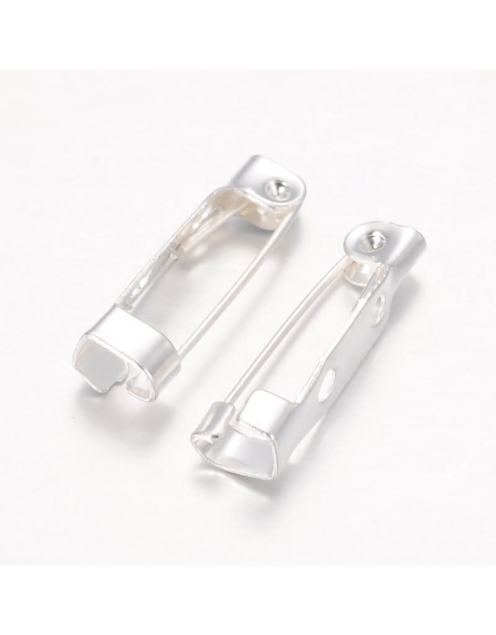 Brooch Back  20x5mm Silver