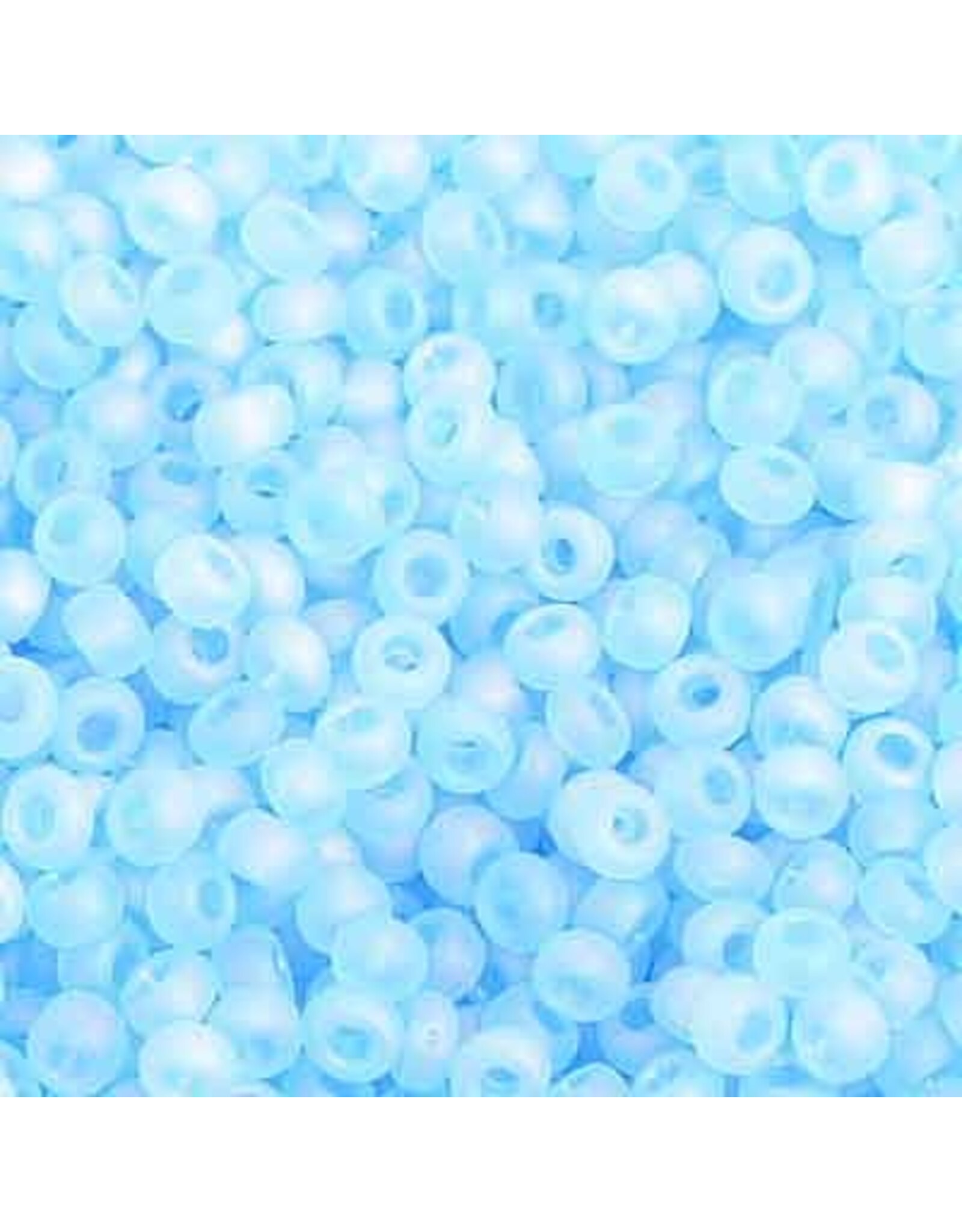 Czech 201021  8  Seed Transparent Light Blue AB Matte