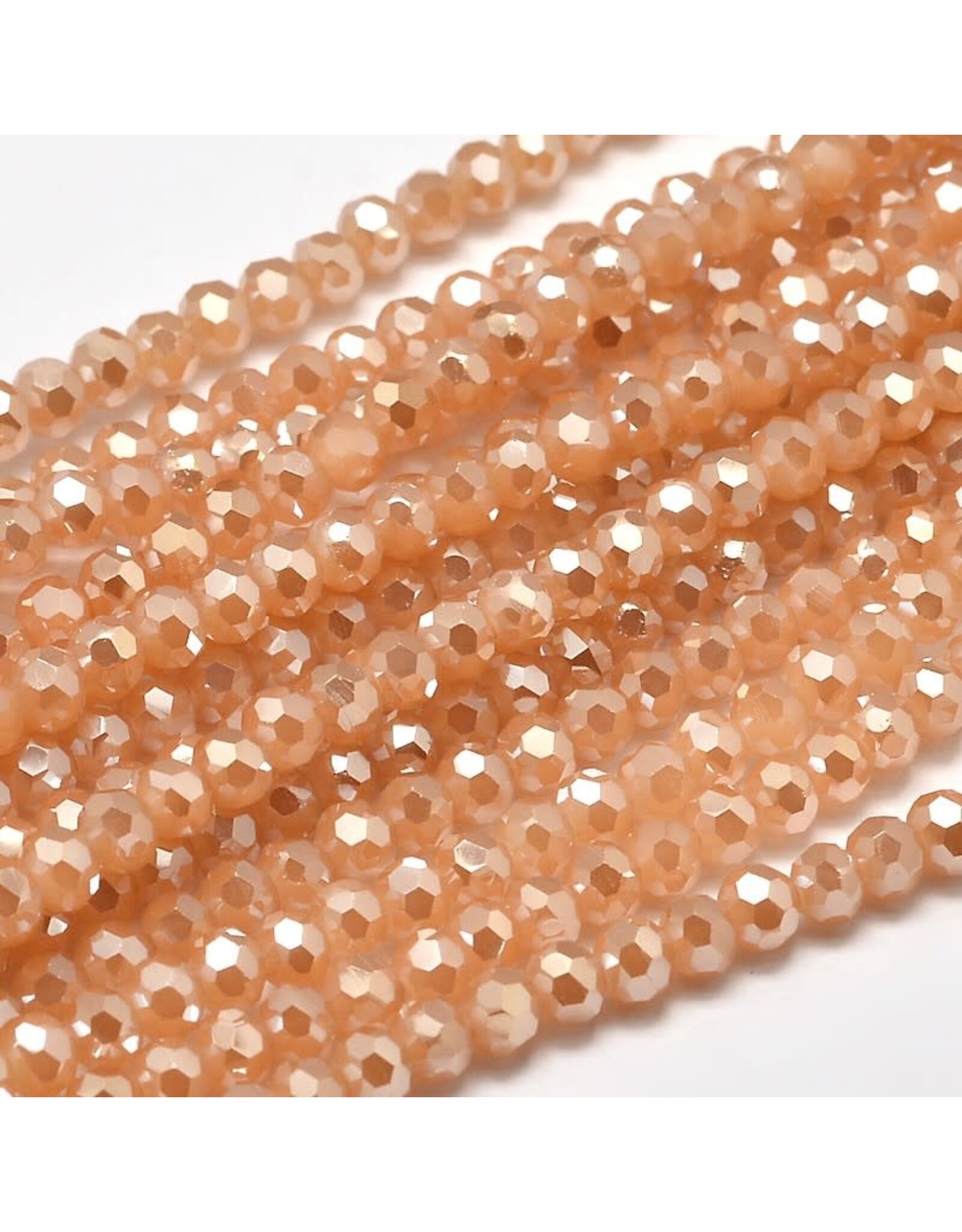 4mm Round Peach Opal Lustre  x95