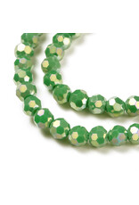 4mm Round Opaque Medium Green  AB  x85