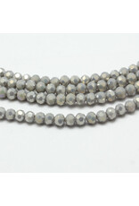 4mm Round Opaque Light Grey AB  x95