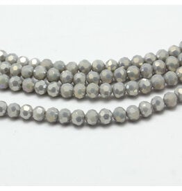 4mm Round Opaque Light Grey AB  x95