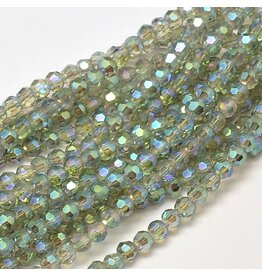 4mm Round  Transparent Sea Green AB  x80