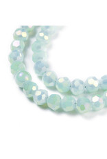 4mm Round  Opaque Pale Green Lustre x85