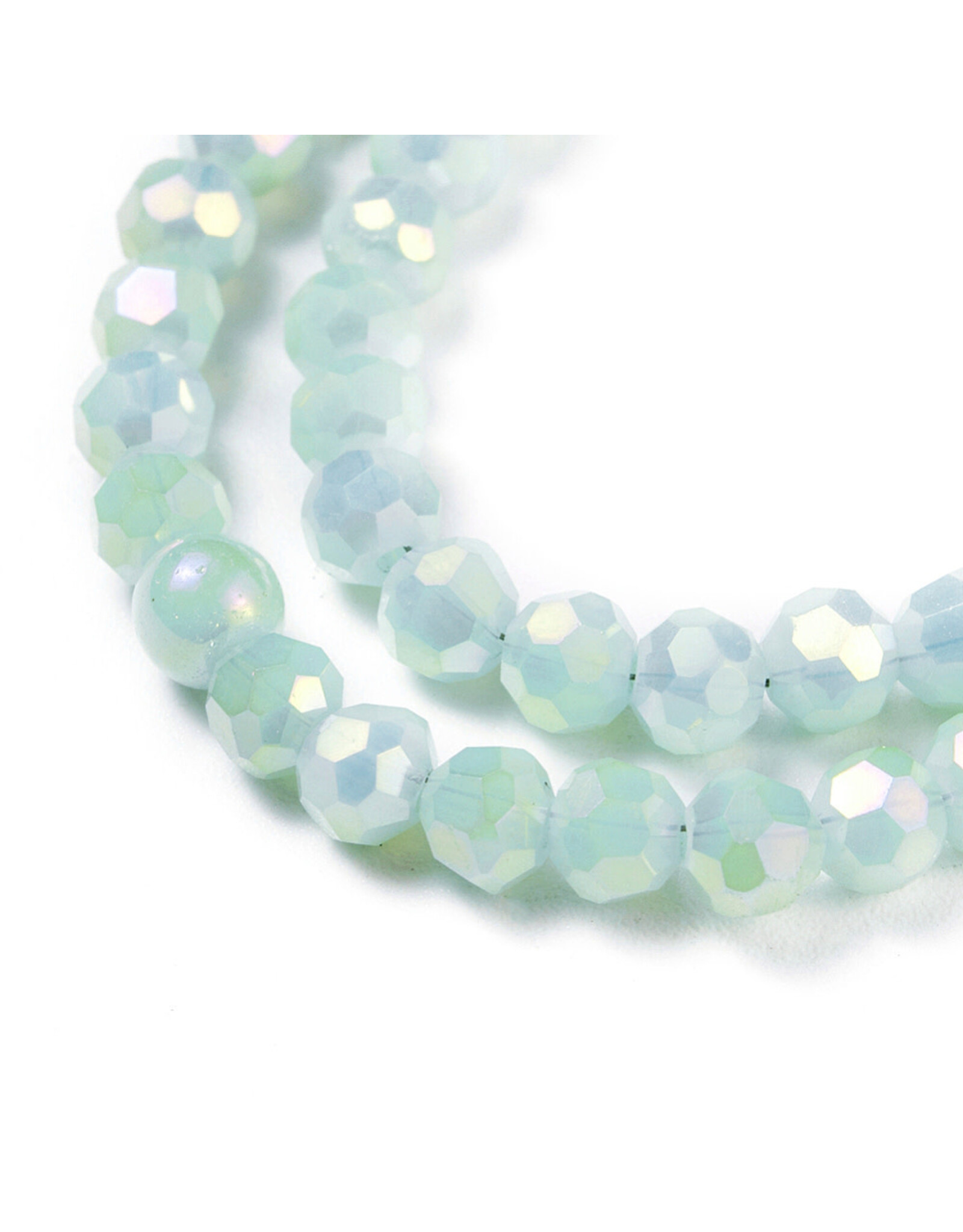 4mm Round  Opaque Pale Green Lustre x85