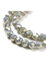 4mm Round  Opaque Light Grey AB x85