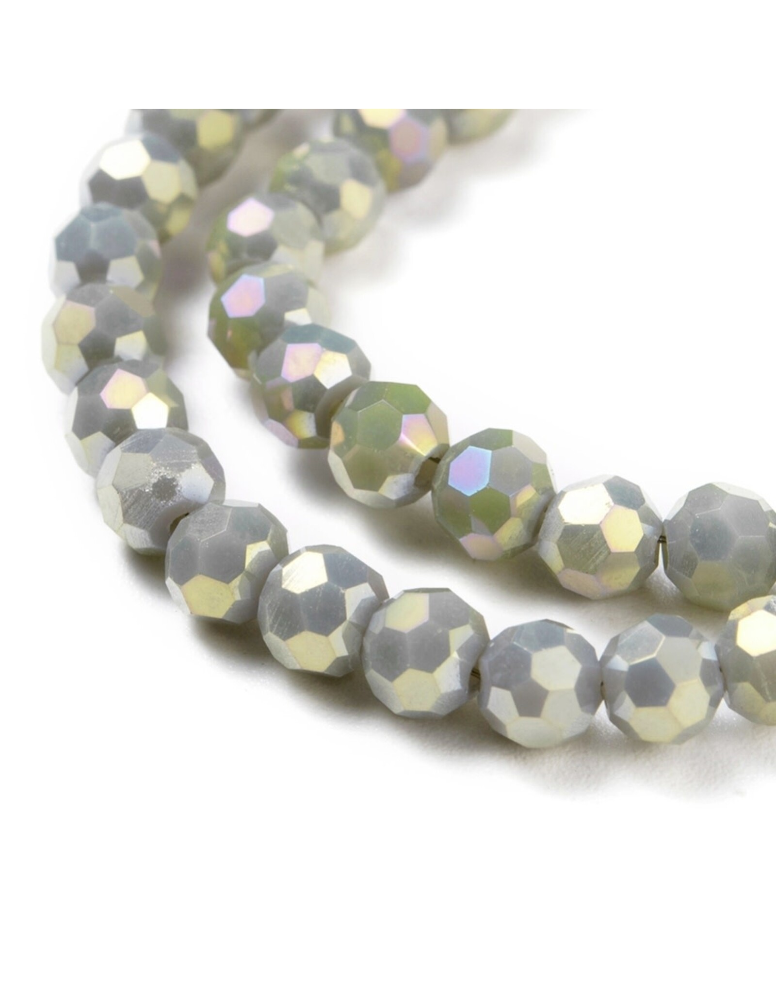 4mm Round  Opaque Light Grey AB x85