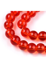 6mm Round   Transparent Red  x65