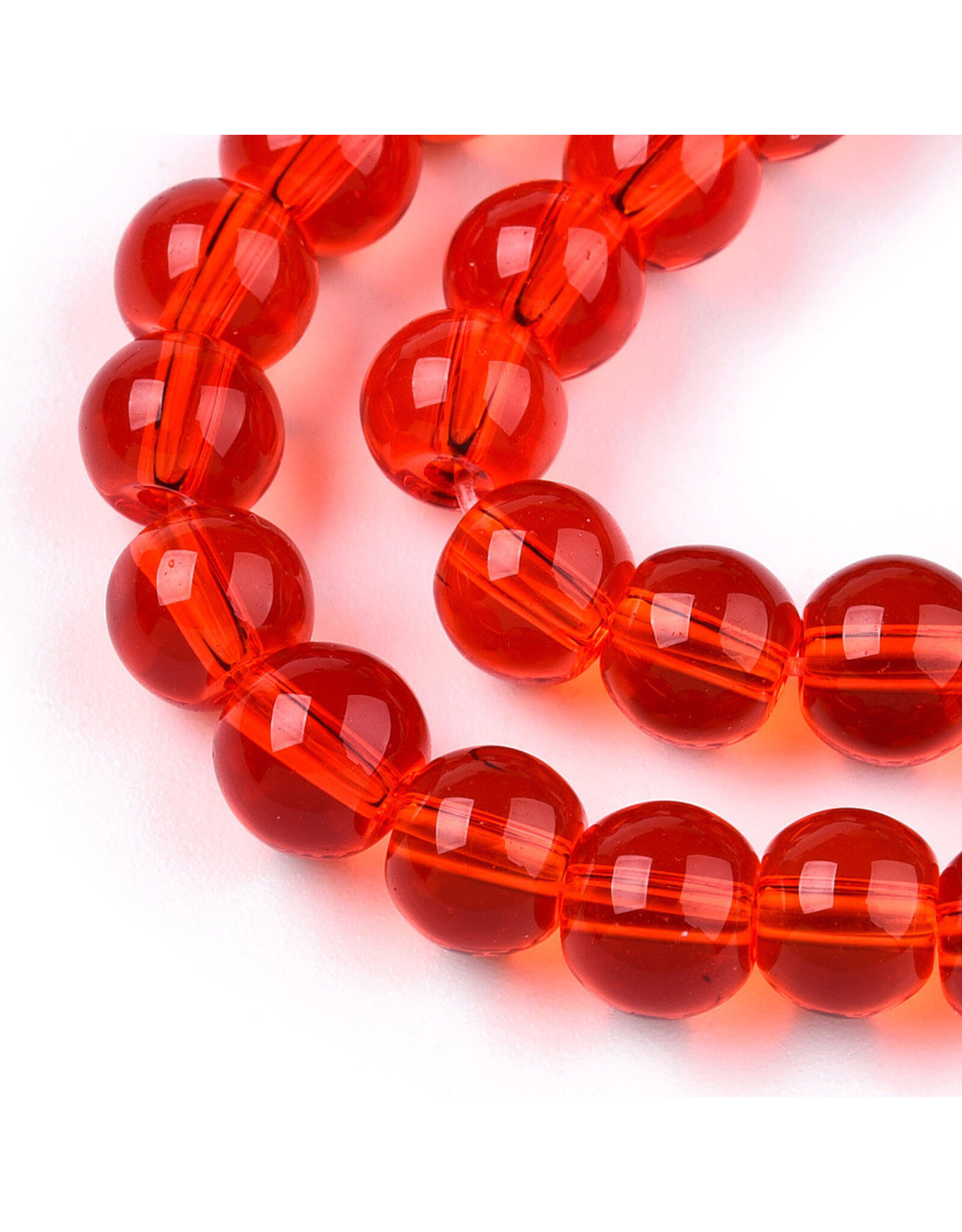 6mm Round   Transparent Red  x65