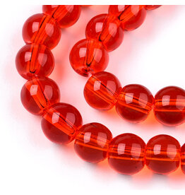 6mm Round   Transparent Red  x65