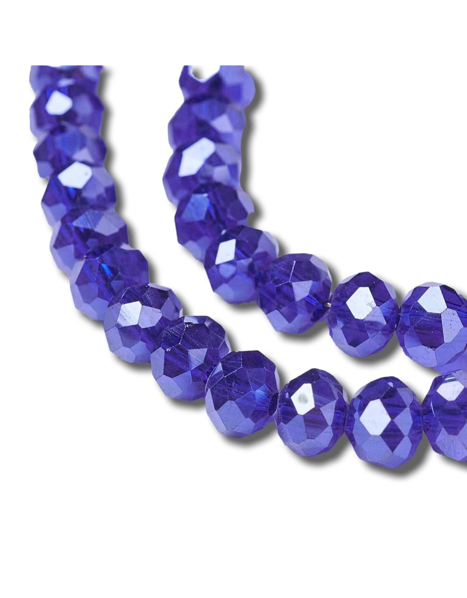 8x6mm Rondelle  Transparent Blue    x65