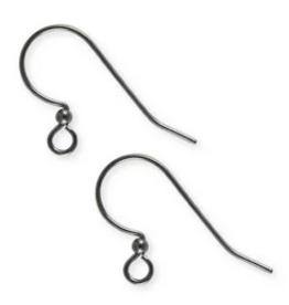 Ear Wire15mm with  2mm Ball Gunmetal  x50 NF