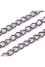 #15 Curb Chain Twisted 6x3mm Gunmetal 1 Foot  NF