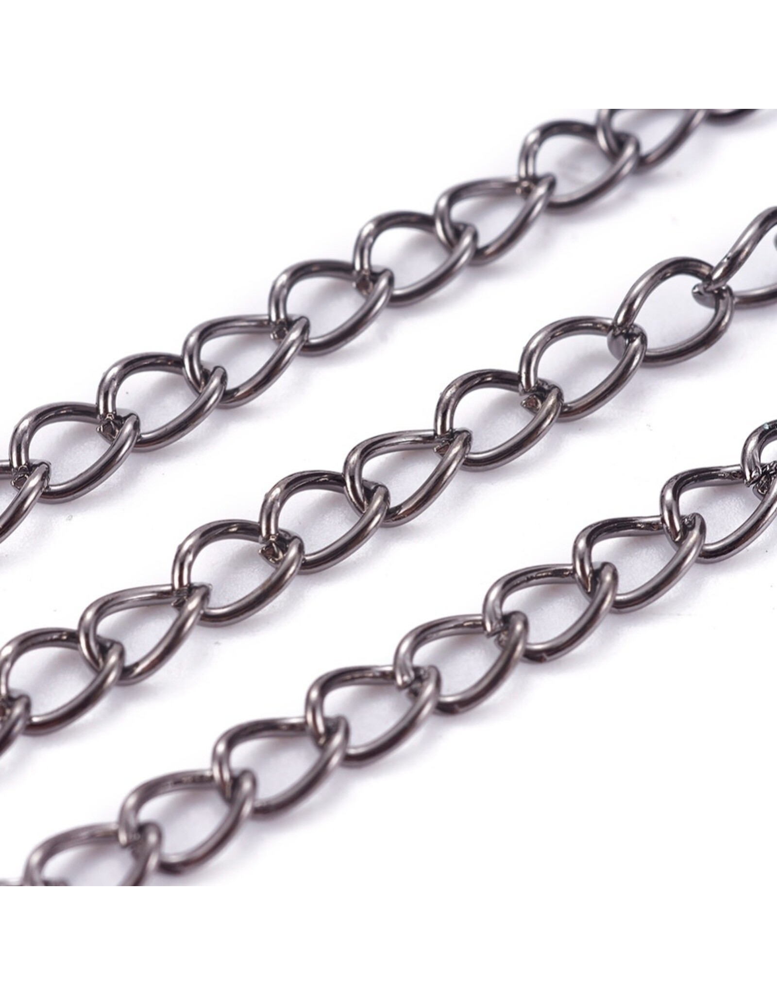 #15 Curb Chain Twisted 6x3mm Gunmetal 1 Foot  NF