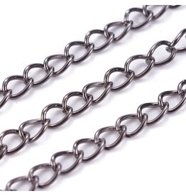 #15 Curb Chain Twisted 6x3mm Gunmetal 1 Foot  NF