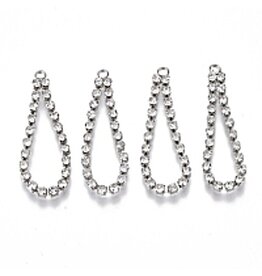 Rhinestone Banding 35mm Drop 1 row 2mm Platinum/Clear