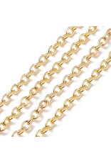 #16 Cable Chain Soldered  4x3mm  Gold 1 Foot