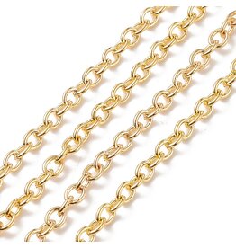 #16 Cable Chain Soldered  4x3mm  Gold 1 Foot