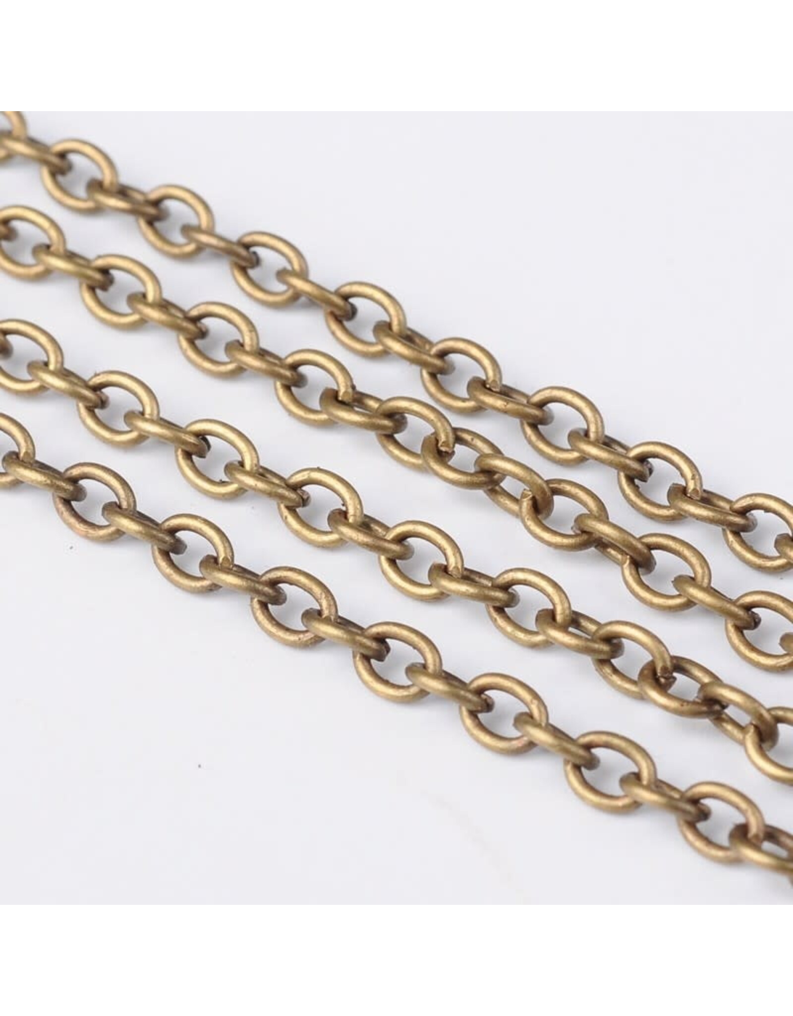 #16 Cable Chain Soldered  4x3mm  Antique Brass 1 Foot NF