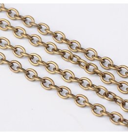 #16 Cable Chain Soldered  4x3mm  Antique Brass 16 Feet NF