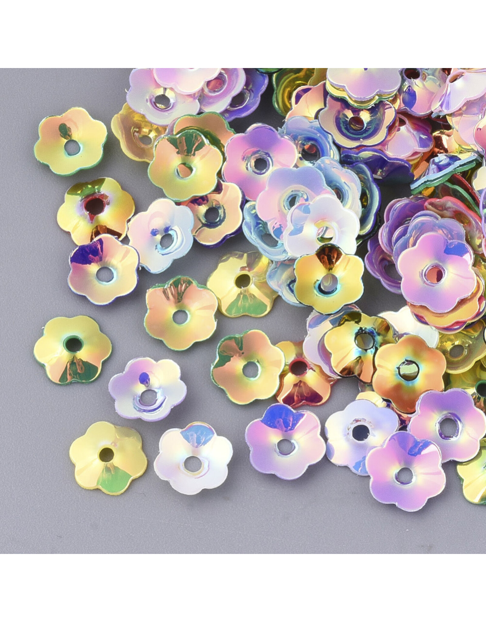 7mm Cupped Flower Sequin 11g Multi AB