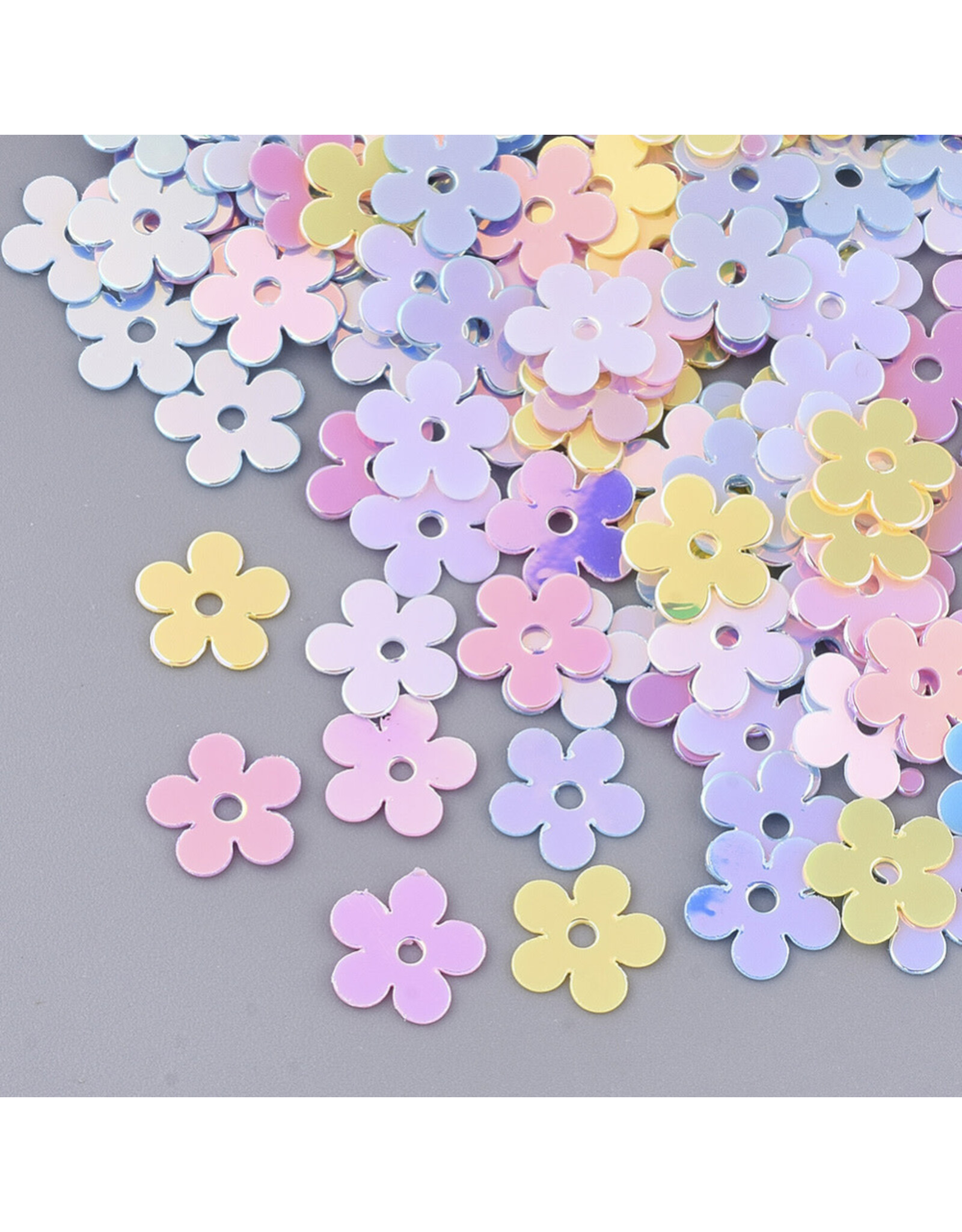 7mm Flat Flower Sequin 11g  Multi AB