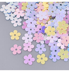 7mm Flat Flower Sequin 11g  Multi AB