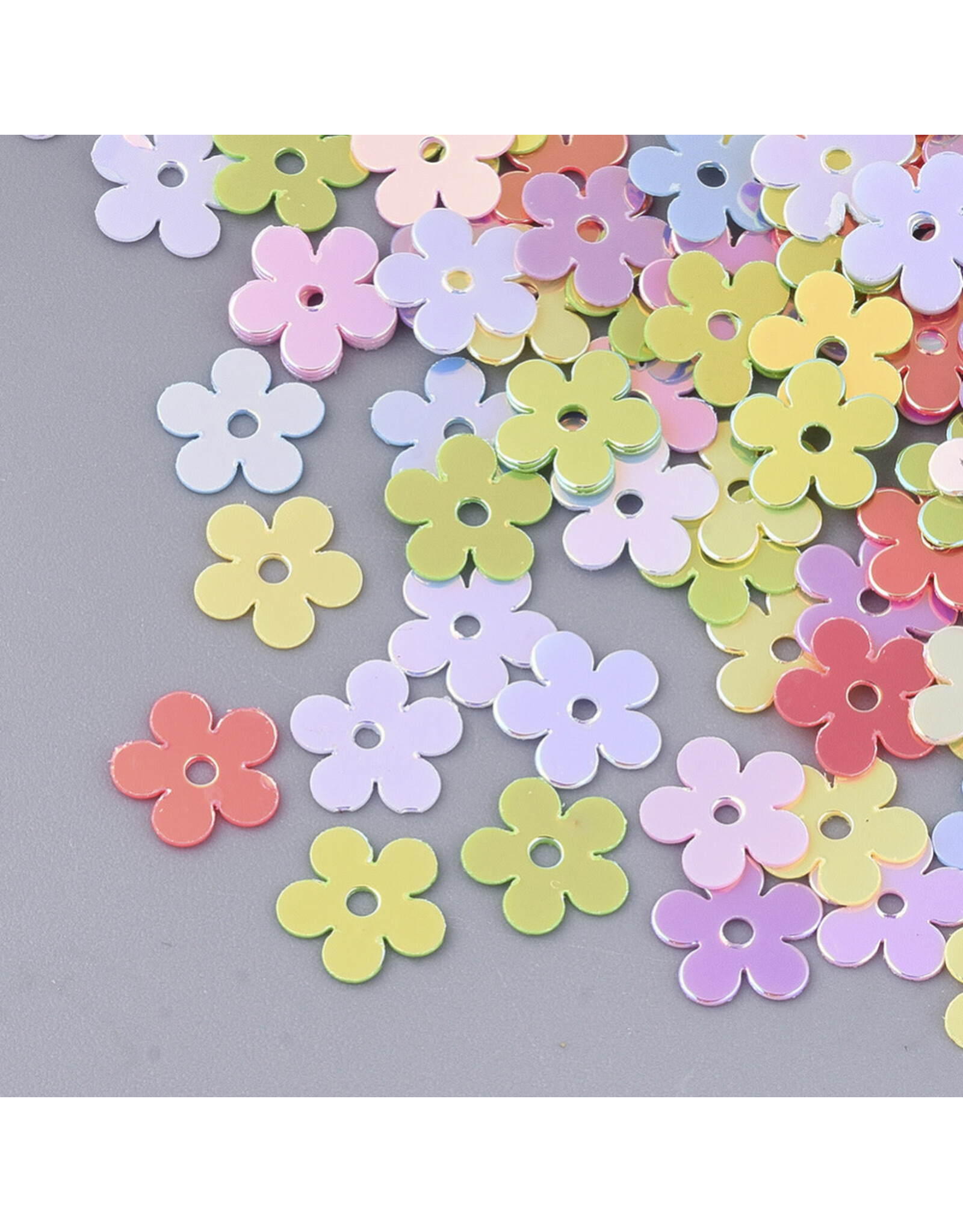 7mm Flat Flower Sequin 11g  Multi AB