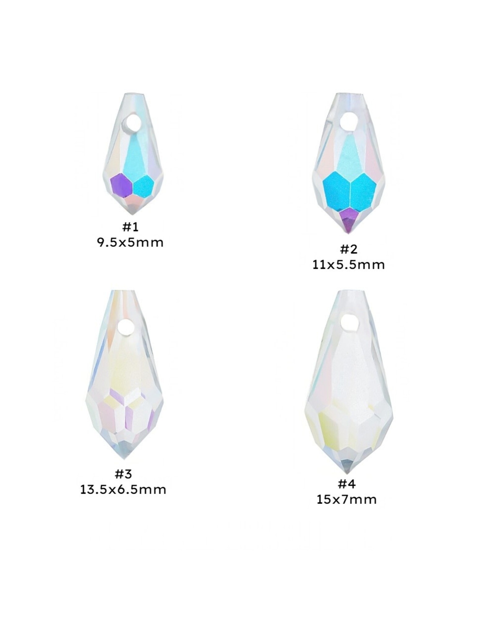 Drop Clear AB  Assorted Sizes  x48