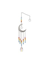 Suncatcher Antique Silver Moon Chakra Crystal 236mm     x1