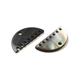 Shell Half  Round Link (1 to7)  10x20mm Grey Brown  x2