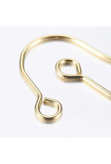 Ear Wire  Spring 18x15mm Stainless Steel 18k Gold  Plated x20  NF