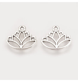 Lotus 14x16mm  Antique Silver x10