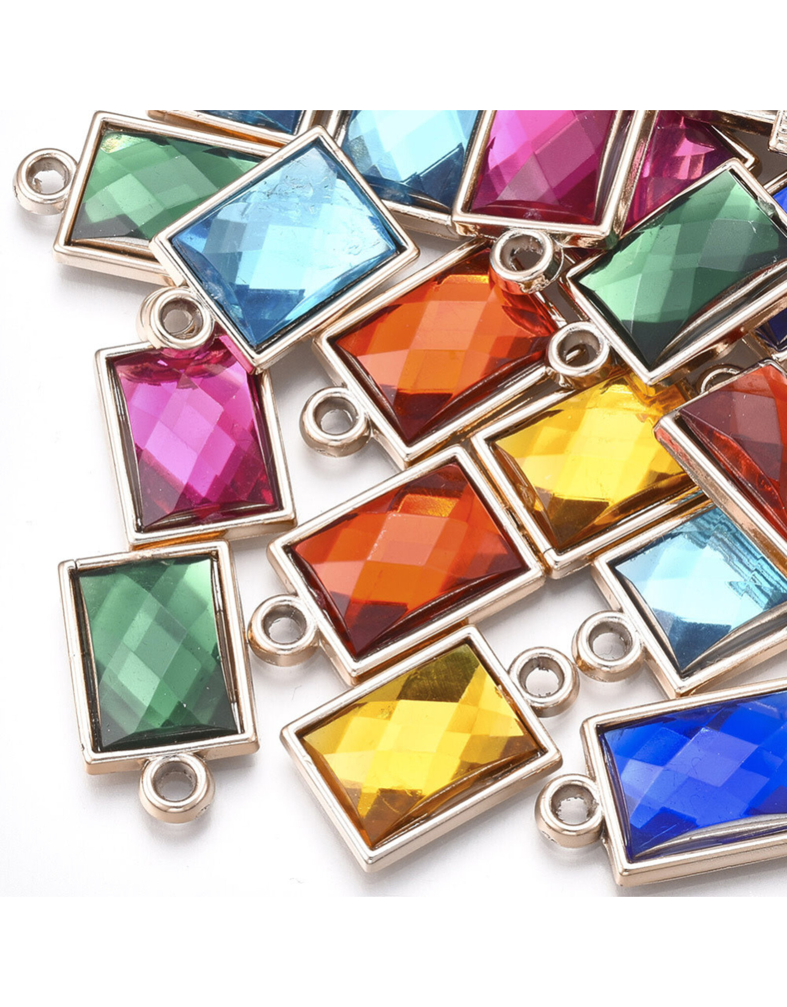 Rectangle Pendant Acrylic 21x13mm x2