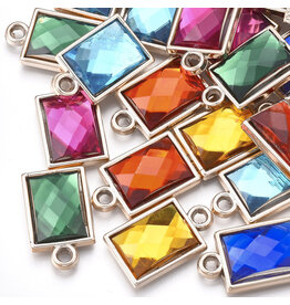 Rectangle Pendant Acrylic 21x13mm x2