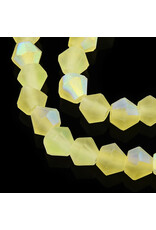 4mm Bicone Yellow Matte AB "AA" Grade  x80