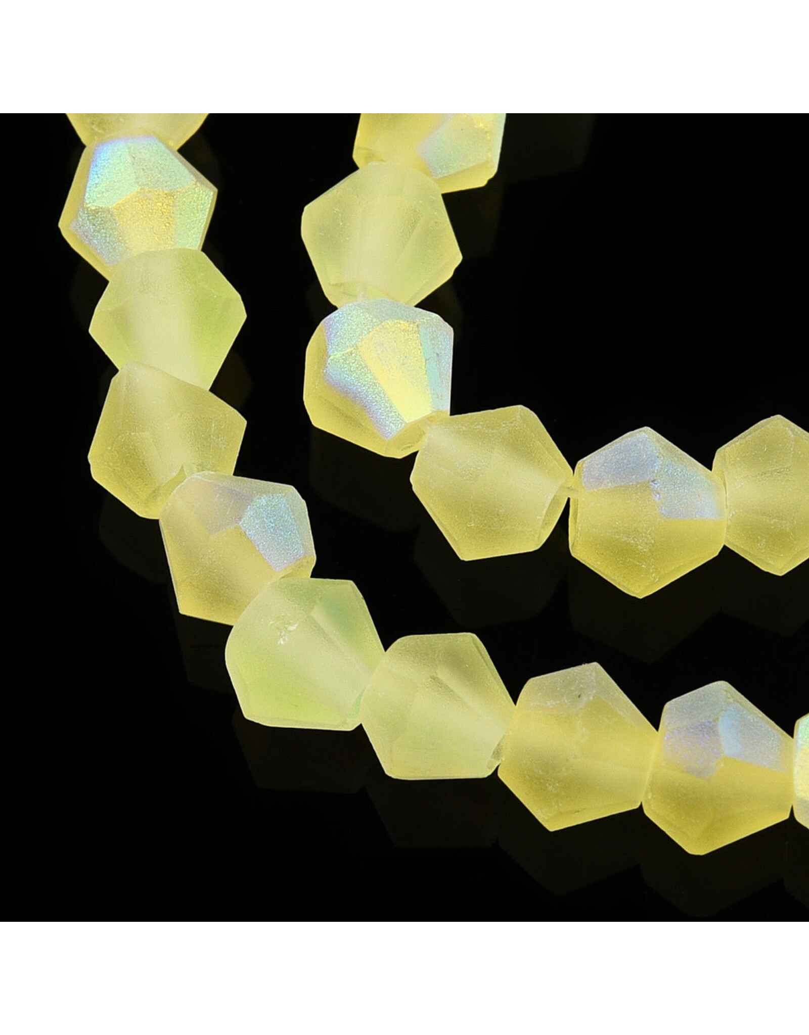 4mm Bicone Yellow Matte AB "AA" Grade  x80