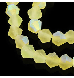 4mm Bicone Yellow Matte AB "AA" Grade  x80