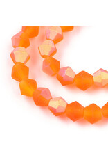 4mm Bicone Dark Orange Matte AB "AA" Grade  x80