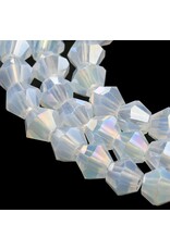 4mm Bicone White Opal  AB x80