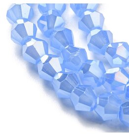 4mm Bicone Blue Opal AB  x80
