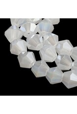 4mm Bicone White Opal AB  x80
