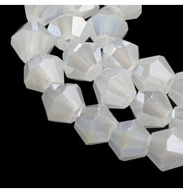 4mm Bicone White Opal AB  x80