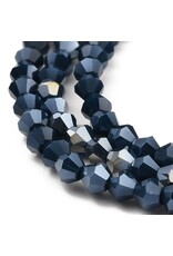 4mm Bicone Opaque Prussian Blue AB  x80