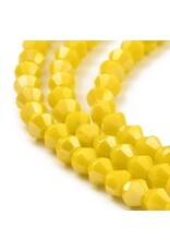 4mm Bicone Opaque Dark Yellow AB  x80