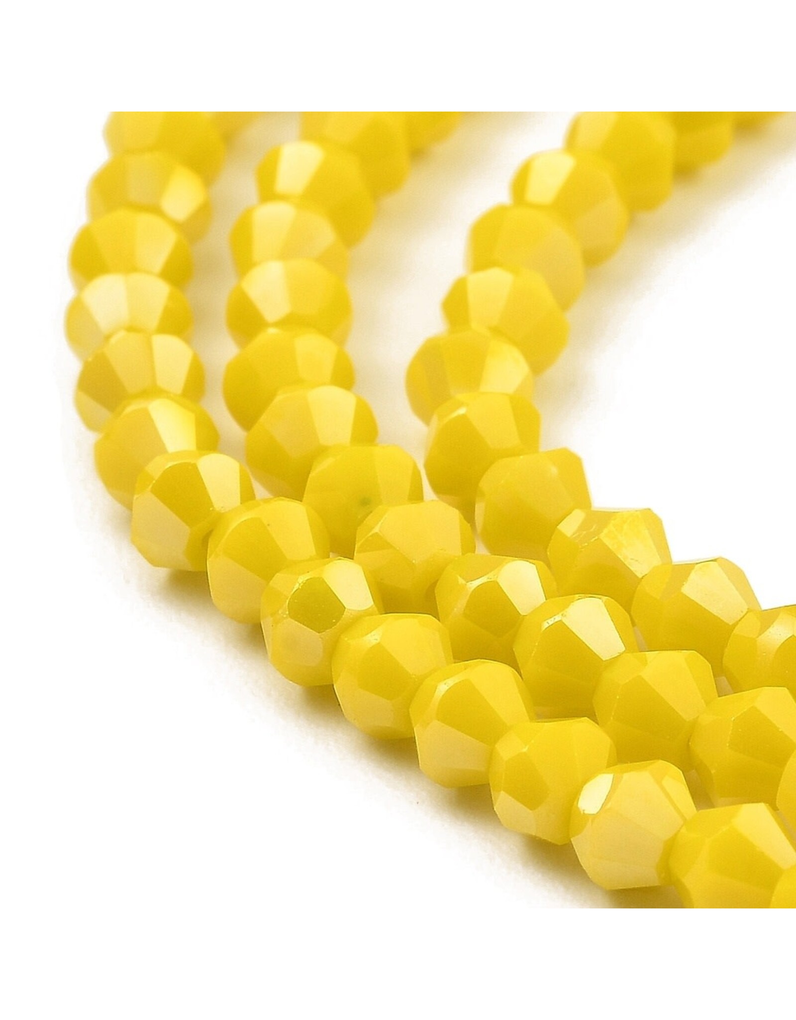 4mm Bicone Opaque Dark Yellow AB  x80