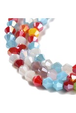 4mm Bicone Opaque Multi Colour AB  x80